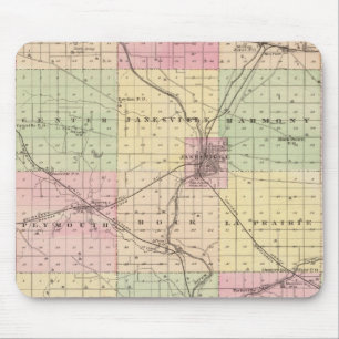 Map of Rock County, State of Wisconsin Mouse Mat