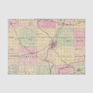Map of Rock County, State of Wisconsin Tissue Paper