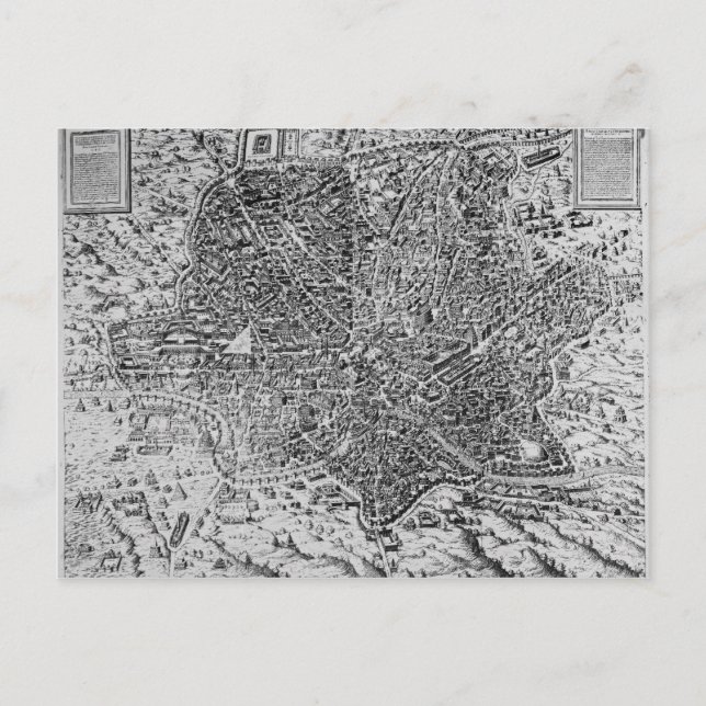 Map of Rome, 1579 Postcard (Front)