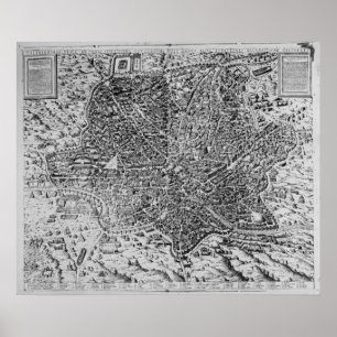 Map of Rome, 1579 Poster