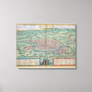 Map of Rome, from 'Civitates Orbis Terrarum' by Ge Canvas Print