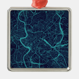 Map of Rome Metal Tree Decoration