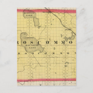 Map of Roscommon County, Michigan Postcard