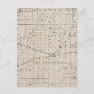 Map of Rush County Postcard