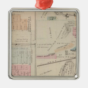 Map of Rushford, Fillmore County, Minnesota Metal Tree Decoration