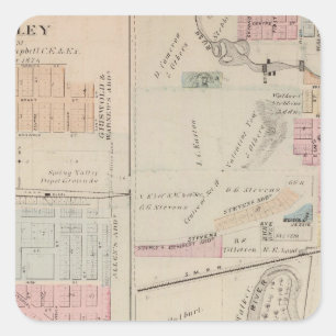 Map of Rushford, Fillmore County, Minnesota Square Sticker