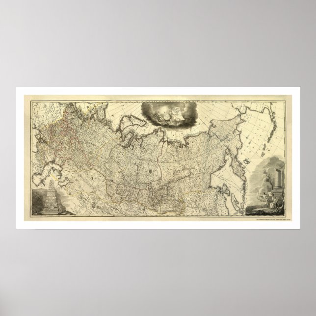 Map of Russia 1786 Poster (Front)