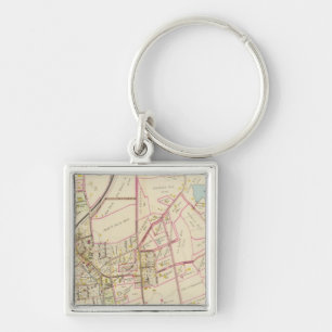 Map of Rye, New York Key Ring