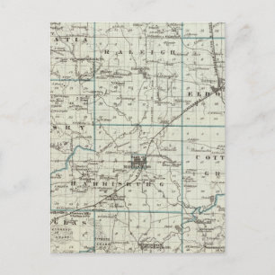 Map of Saline County Postcard