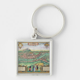 Map of Salzburg, from 'Civitates Orbis Terrarum' b Key Ring