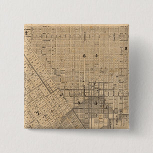 Map of San Francisco 15 Cm Square Badge