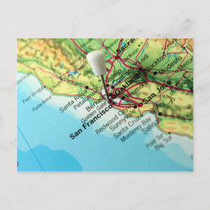 Map of San Francisco, USA Postcard