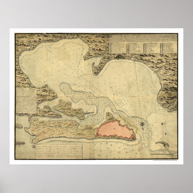 Map of San Juan, Puerto Rico 1785 Poster (Front)