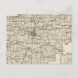 Map of Sangamon County and Taylorville Postcard