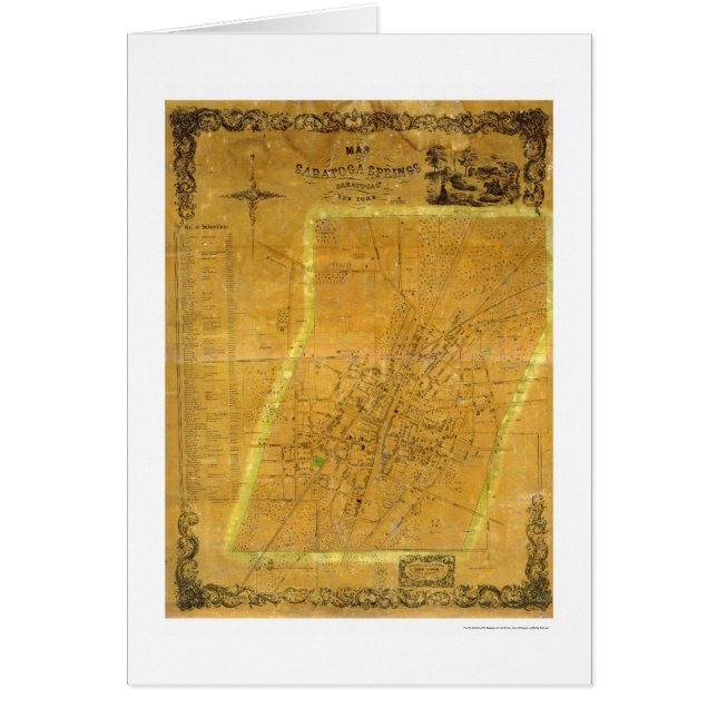 Map of Saratoga Springs, New York by Bevan 1854 (Front)