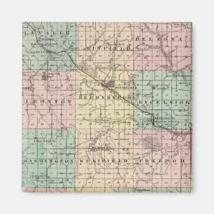 Map of Sauk County and Kilbourn City Magnet