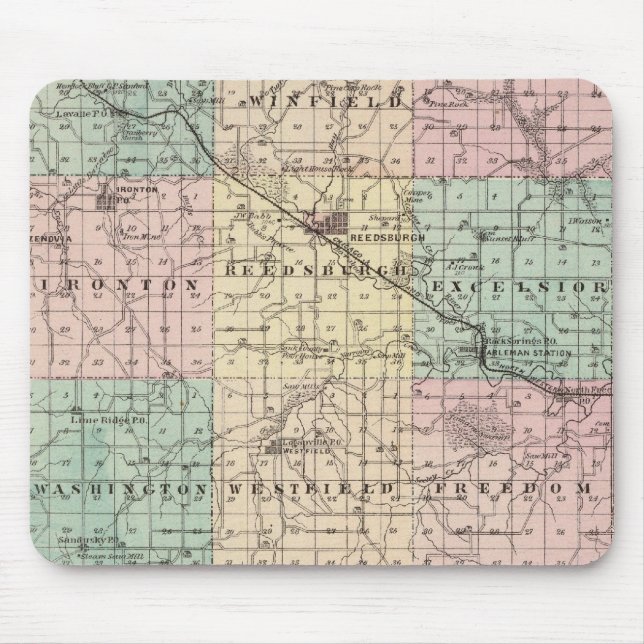 Map of Sauk County and Kilbourn City Mouse Mat (Front)