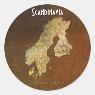 Map of Scandinavia Cartography Classic Round Sticker