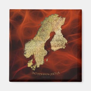 Map of Scandinavia Cartography Magnet