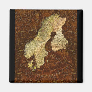 Map of Scandinavia Cartography Magnet