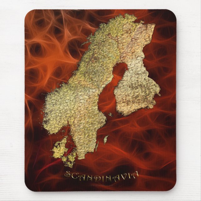 Map of Scandinavia Cartography Mouse Mat (Front)