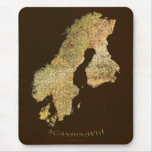 Map of Scandinavia Cartography Mouse Mat