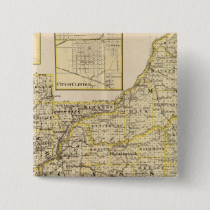 Map of Schuyler, Mason, Brown 15 Cm Square Badge