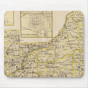 Map of Schuyler, Mason, Brown Mouse Mat