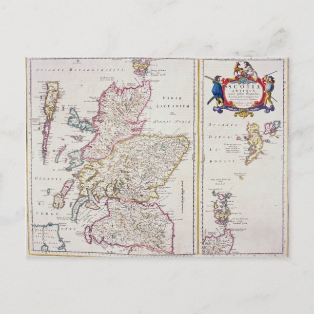 Map of Scotland, c.1700 Postcard (Front)