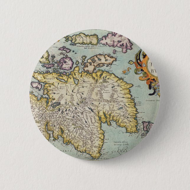 Map of Scotland | Miliaria Scotia 6 Cm Round Badge (Front)