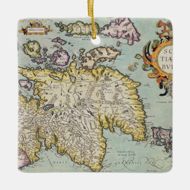Map of Scotland | Miliaria Scotia Ceramic Ornament (Front)