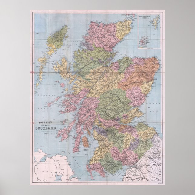Map of Scotland Poster (Front)