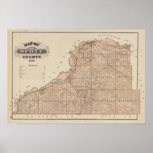 Map of Scott County, Minnesota Poster