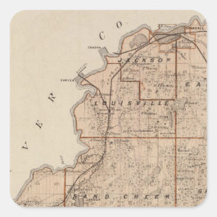 Map of Scott County, Minnesota Square Sticker