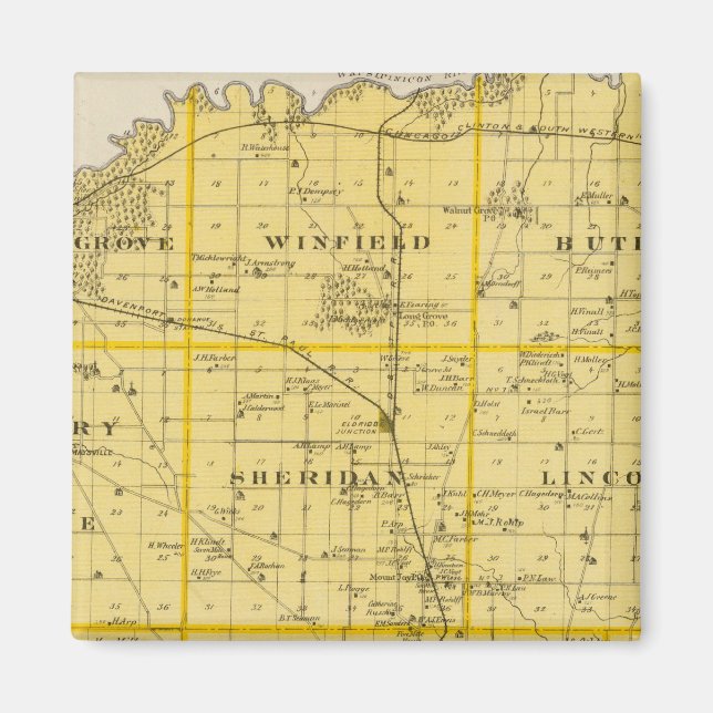 Map of Scott County, State of Iowa Magnet (Front)