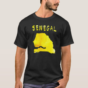 Map Of Senegal Colourful Map Watercolor Illustrati T-Shirt