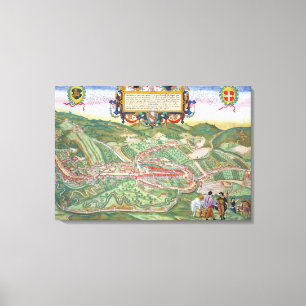 Map of Serravalle, from 'Civitates Orbis Terrarum' Canvas Print