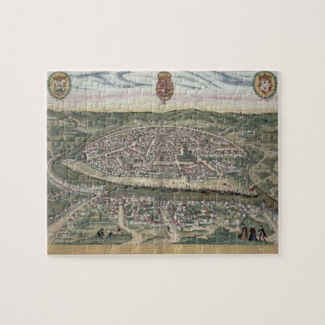 Map of Seville, from 'Civitates Orbis Terrarum' by Jigsaw Puzzle (Horizontal)