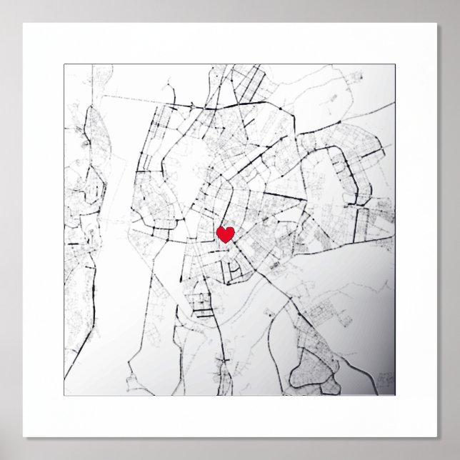   Map of Seville, Spain Modern Elegant Classy Gift Foil Prints (Front)