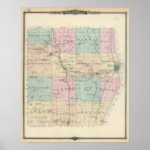 Map of Sheboygan County, State of Wisconsin Poster