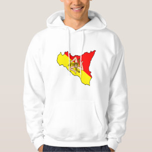 Map of Sicily with Trinacria Symbol Hoodie