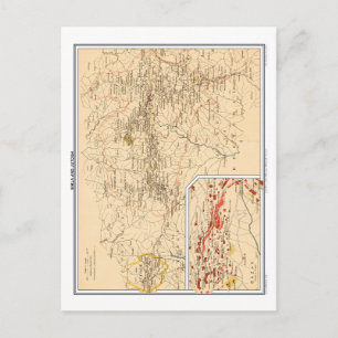 Map of Simla & Jutogh, British India. Postcard