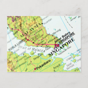 Map of Singapore Postcard