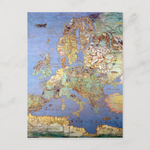 Map of Sixteenth Century Europe Postcard