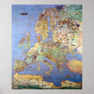Map of Sixteenth Century Europe Poster