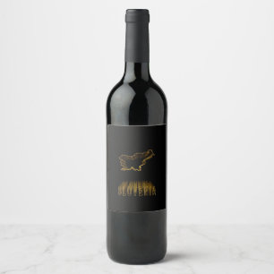 Map of Slovenia, Gold Map Wine Label