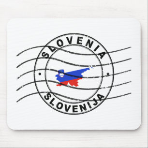 Map of Slovenia, Postal Passport Stamp Mouse Mat