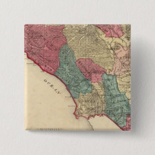Map of Sonoma County California 15 Cm Square Badge