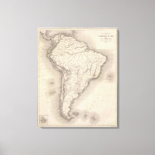Map of South America 2 Canvas Print
