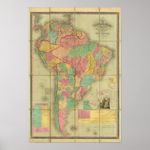 Map of South America 2 Poster